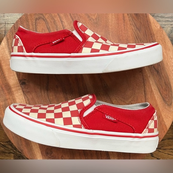 Vans Checkerboard Slip On Red Women size 6 - Picture 4 of 5